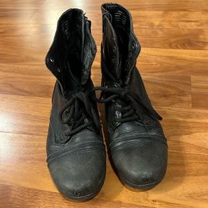 Black combat boots